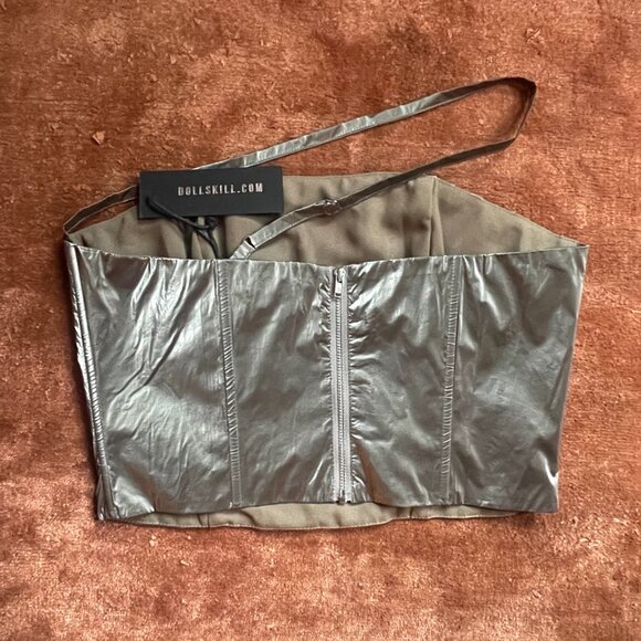 Dolls Kill Reflective Rave Crop Top Size Small - Picture 2 of 3